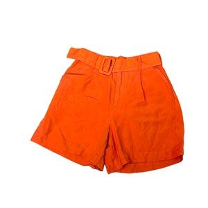 A new day 55%Linen 45% Rayon high wasted summer shorts orange Sz XS
